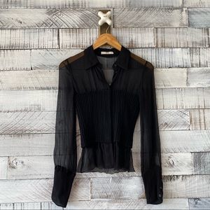 Prada black silk and knit top size 42